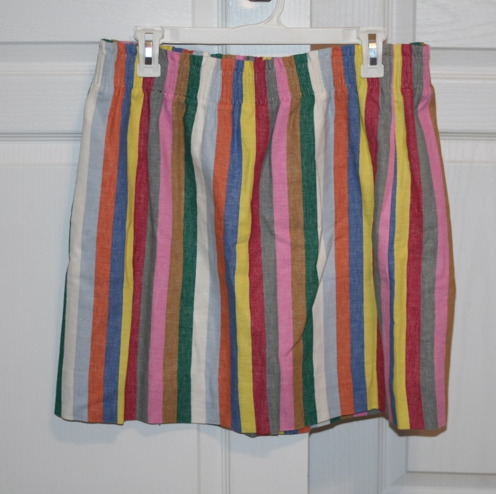 J. Crew colorful striped mini skirt